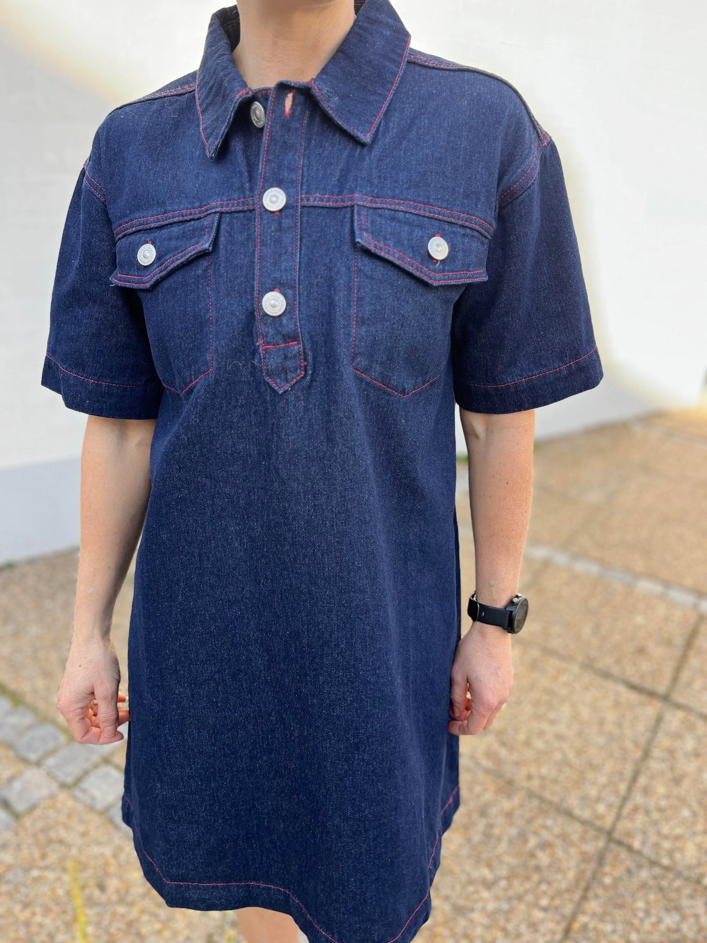 PCDEMI Short Dress - Blue Indigo