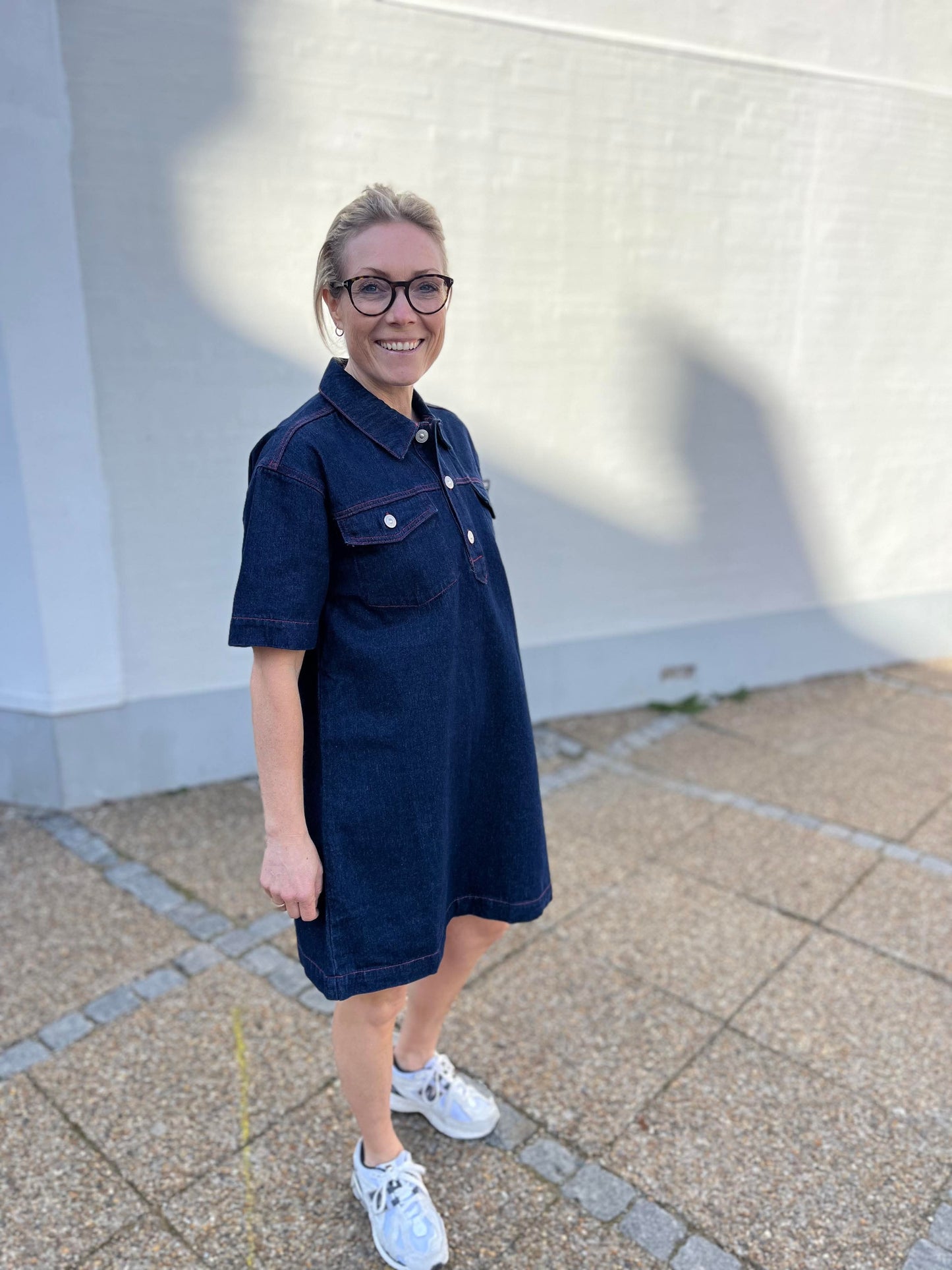 PCDEMI Short Dress - Blue Indigo