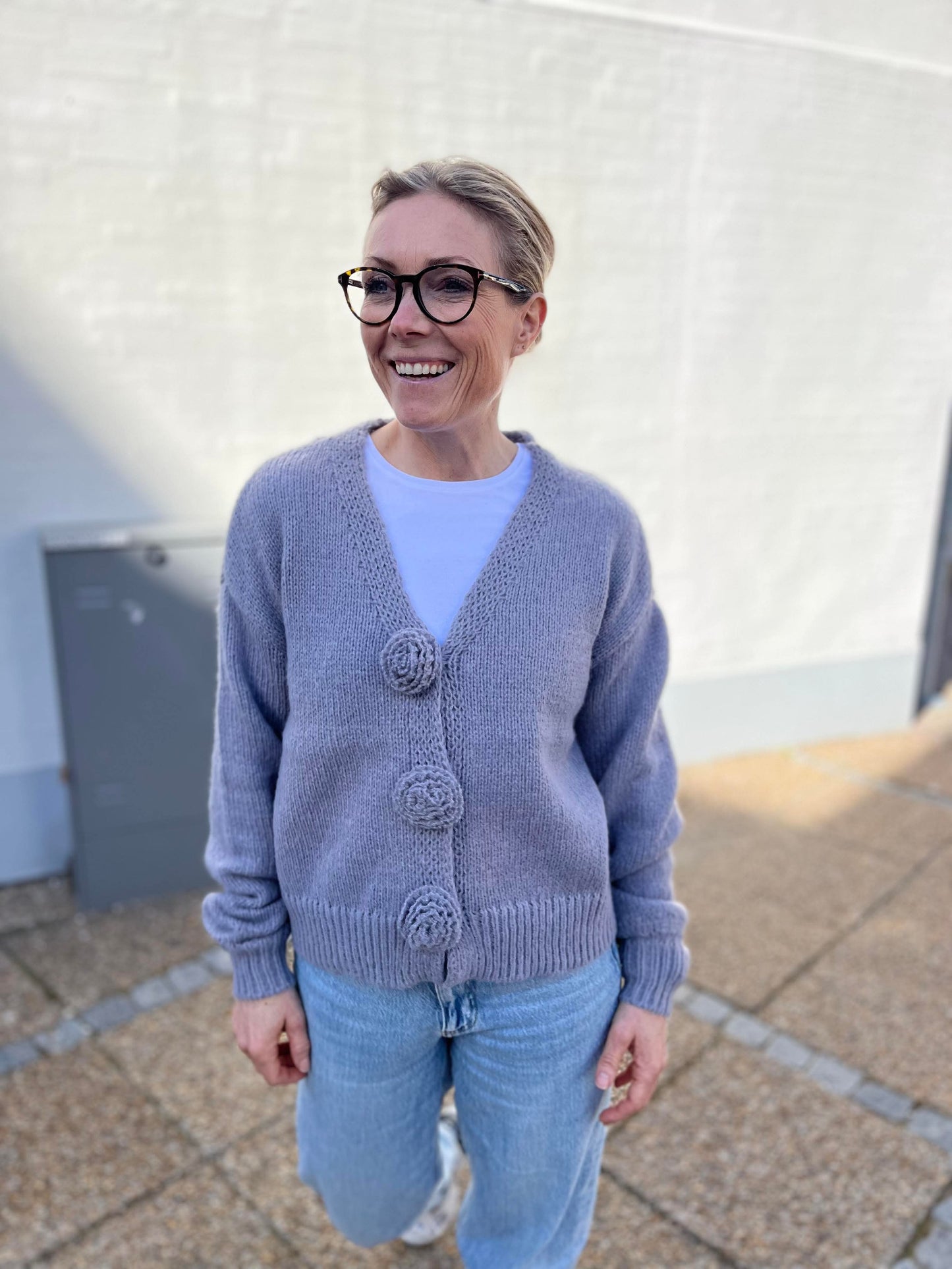 PCFATIMA Knit Cardigan - Medium Grey Melange