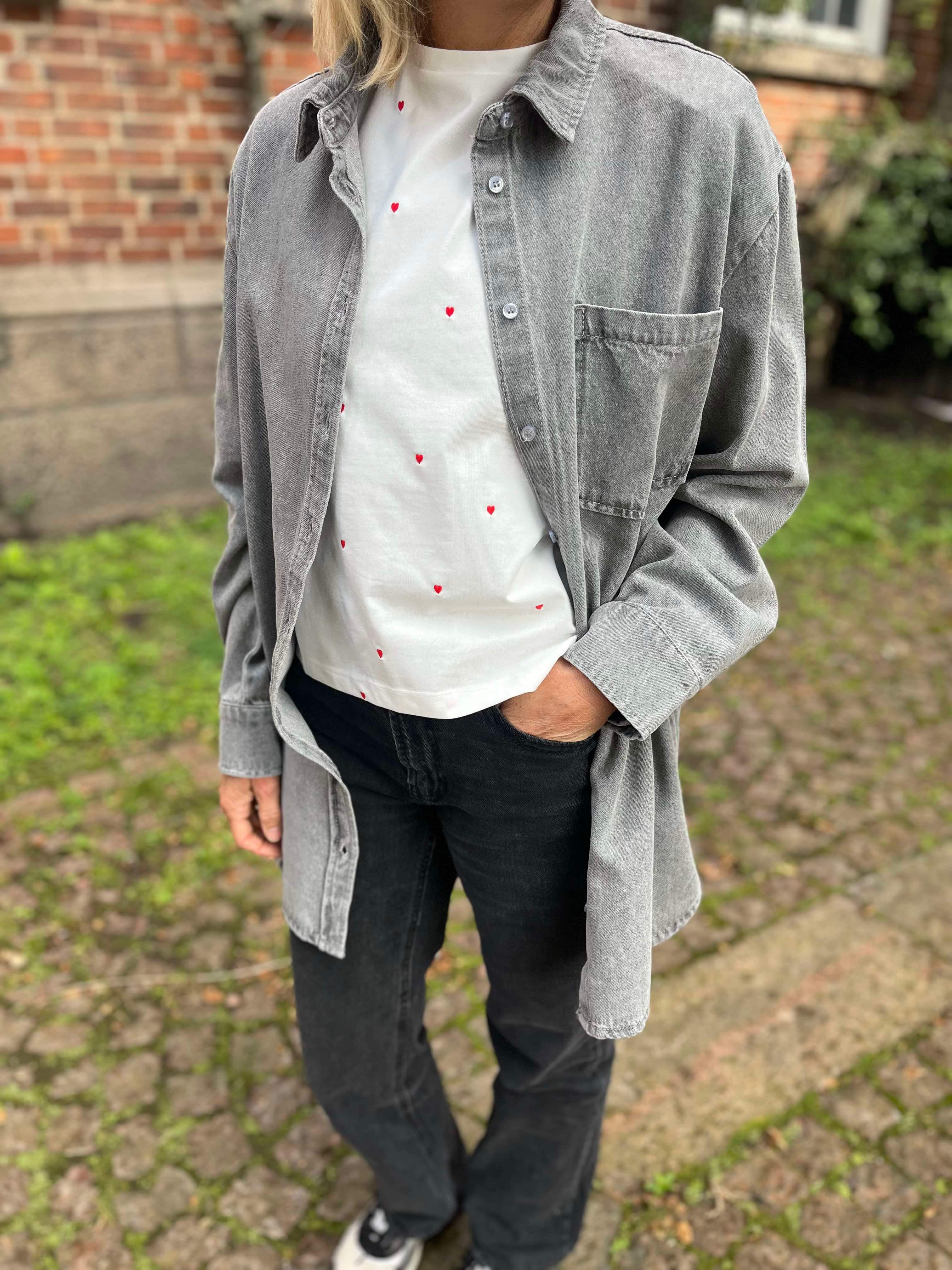 PCMAISIE Denim Shirt - Grey Denim
