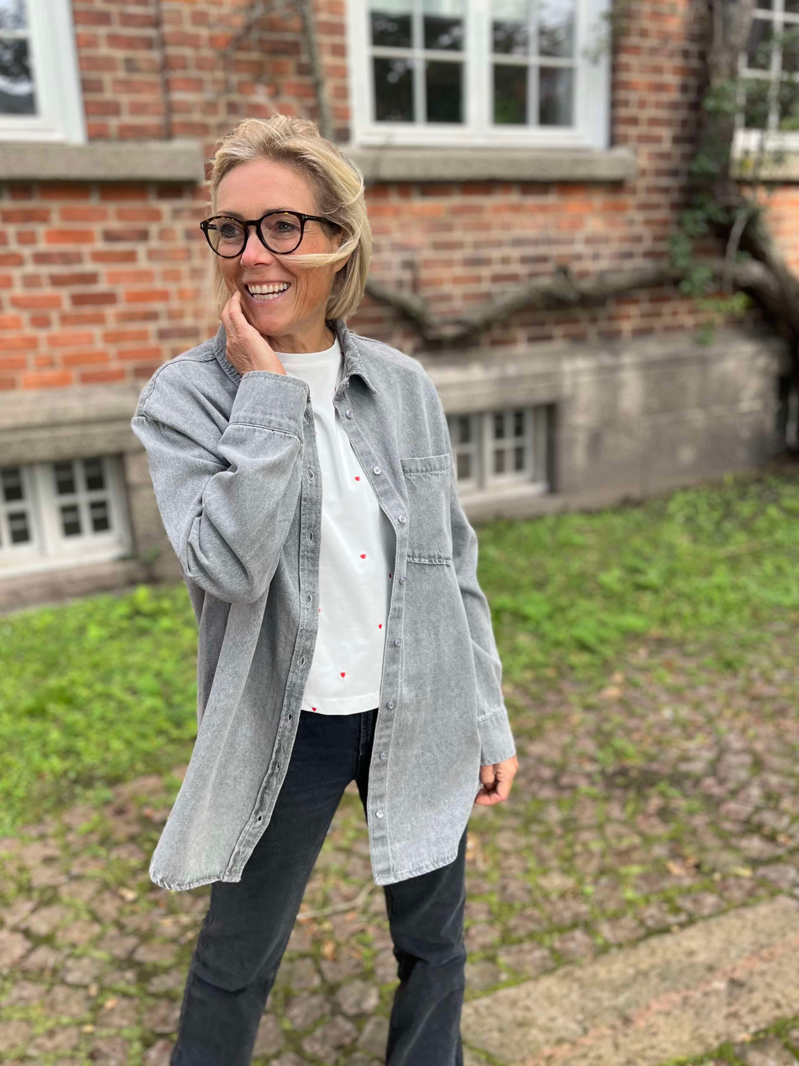 PCMAISIE Denim Shirt - Grey Denim