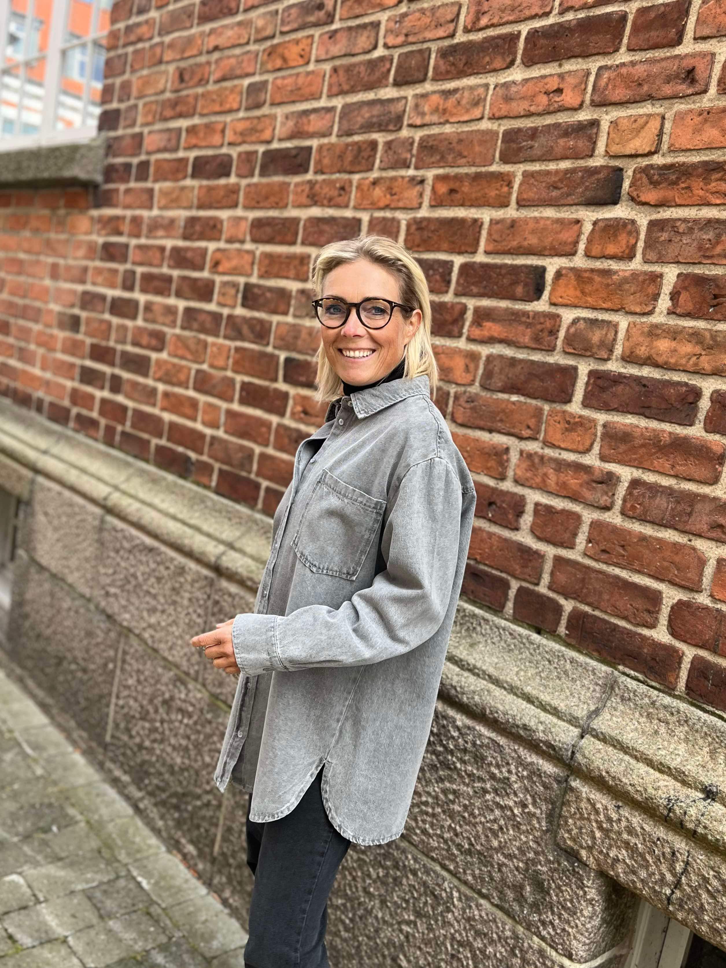 PCMAISIE Denim Shirt - Grey Denim