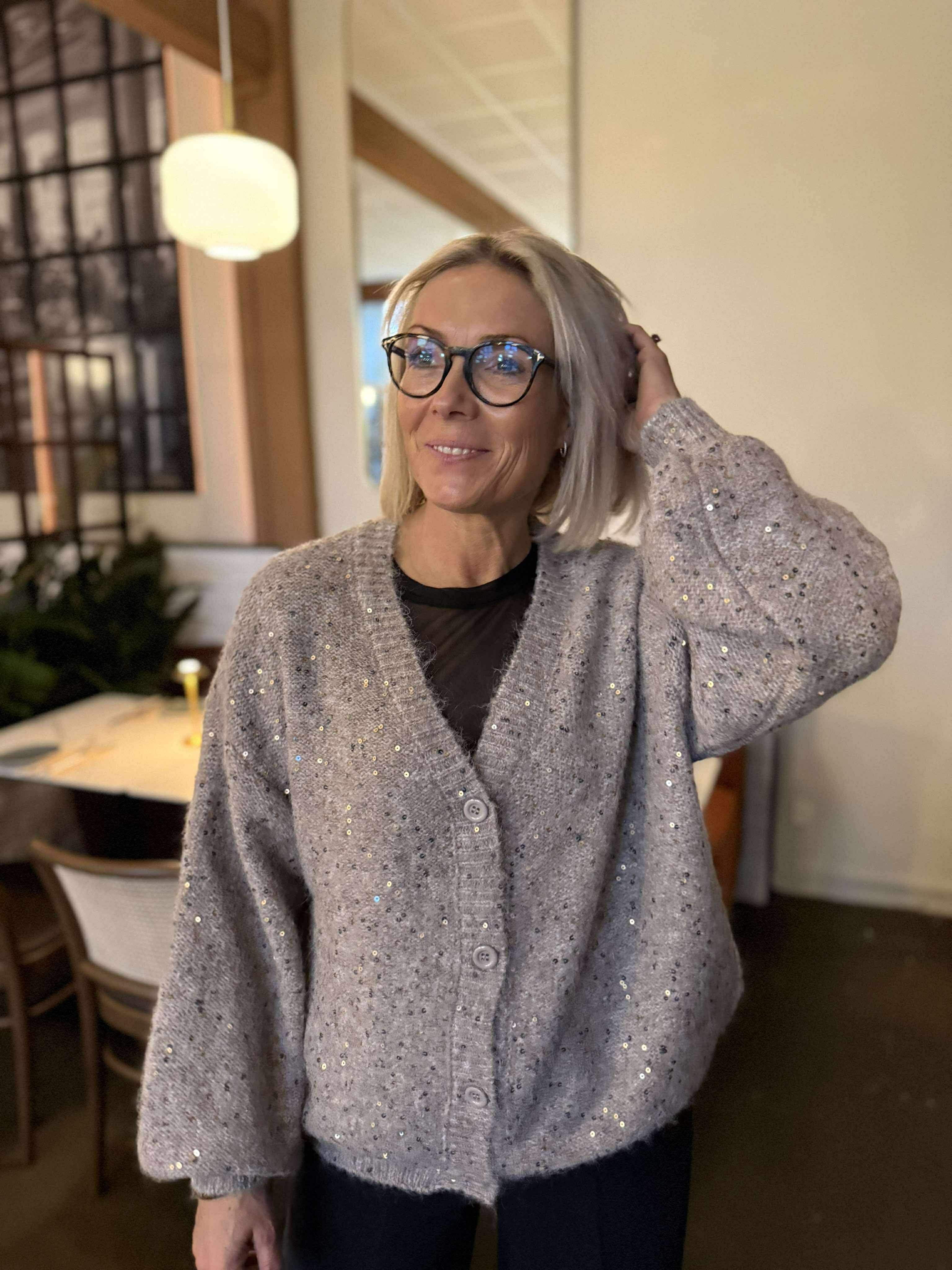 PCMESVA Knit Cardigan - Greige