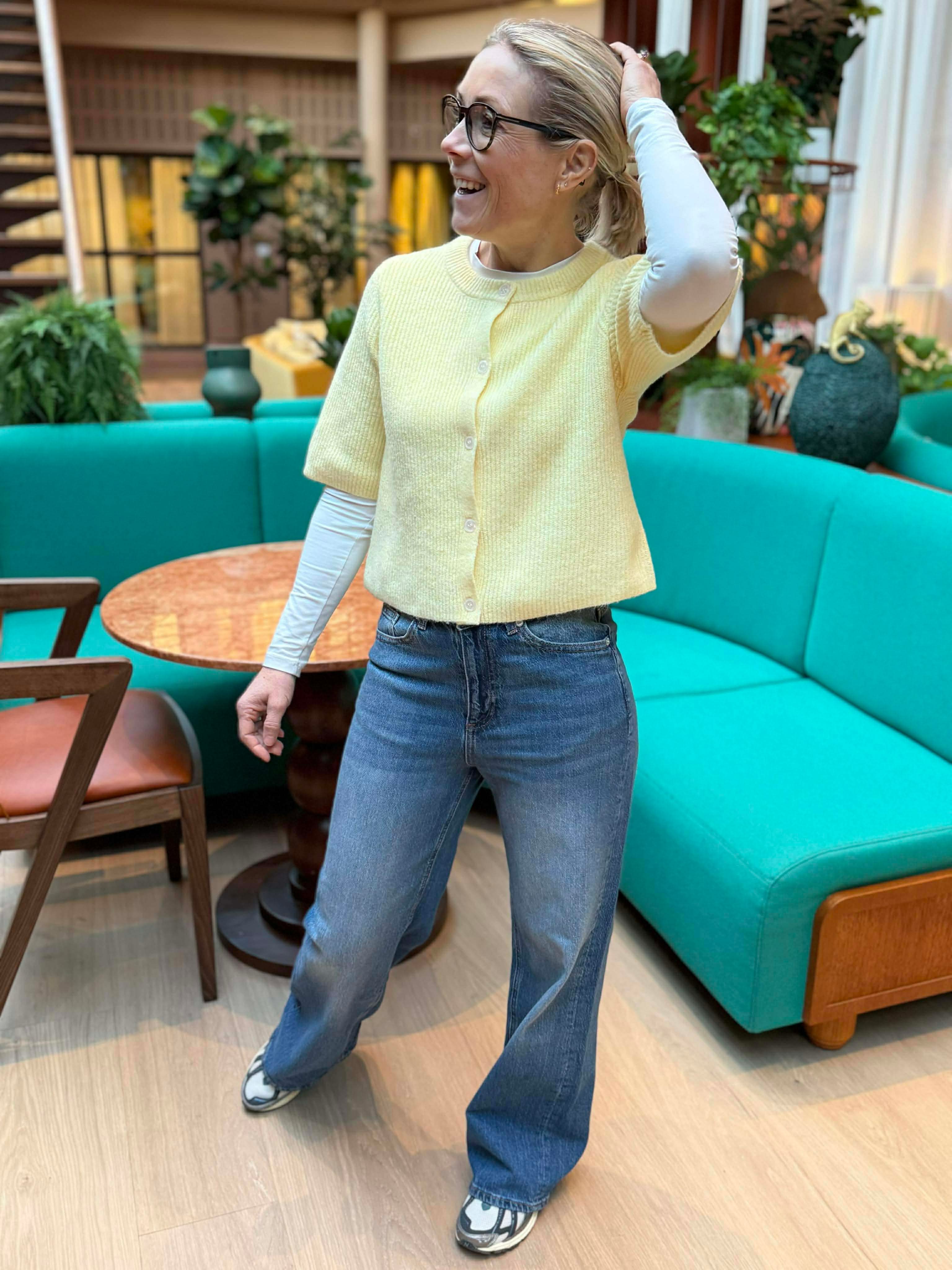 PCSILLY Knit Cardigan - Pale Banana