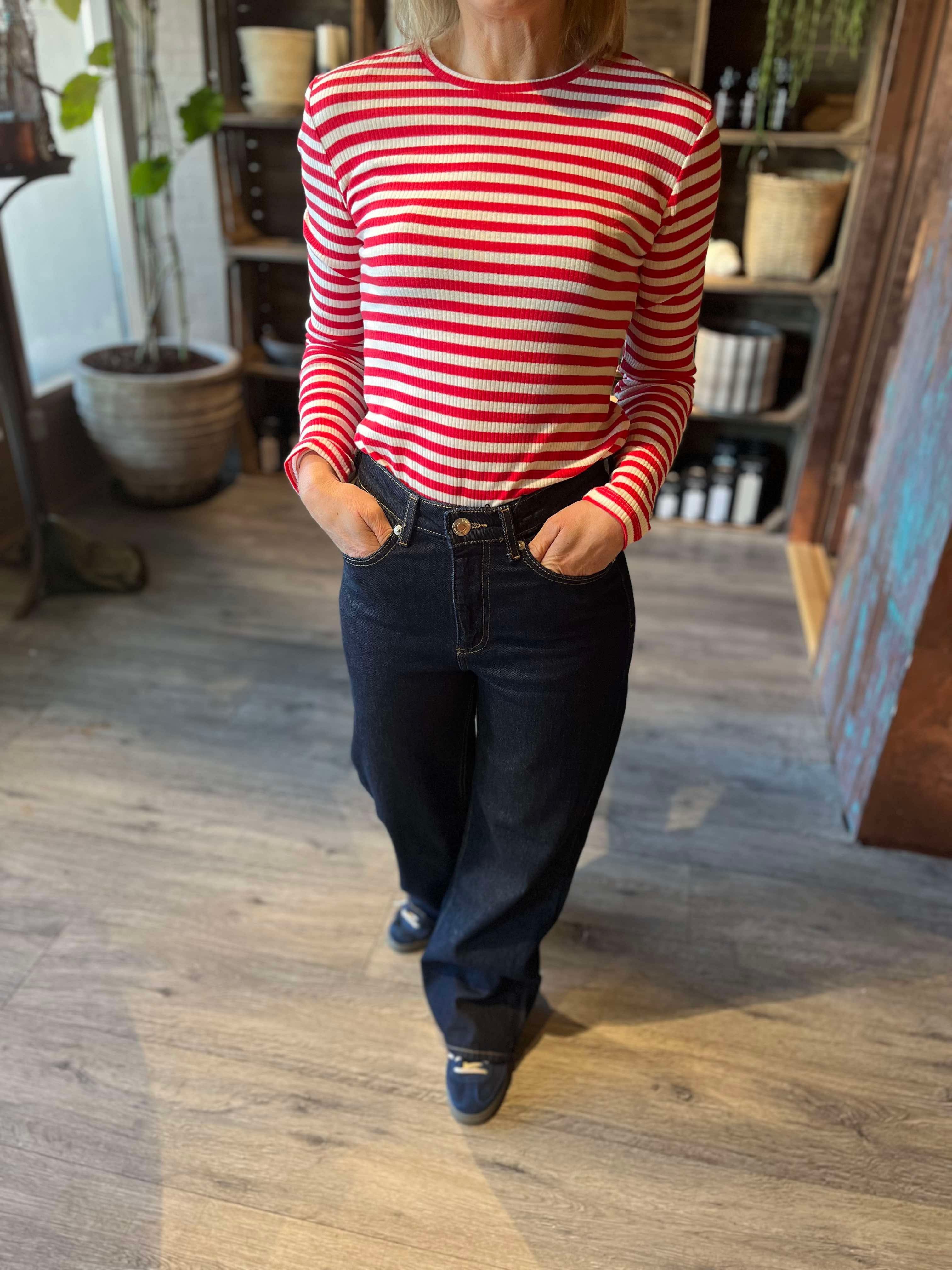 VMTESSA wide jeans - Dark Blue Denim