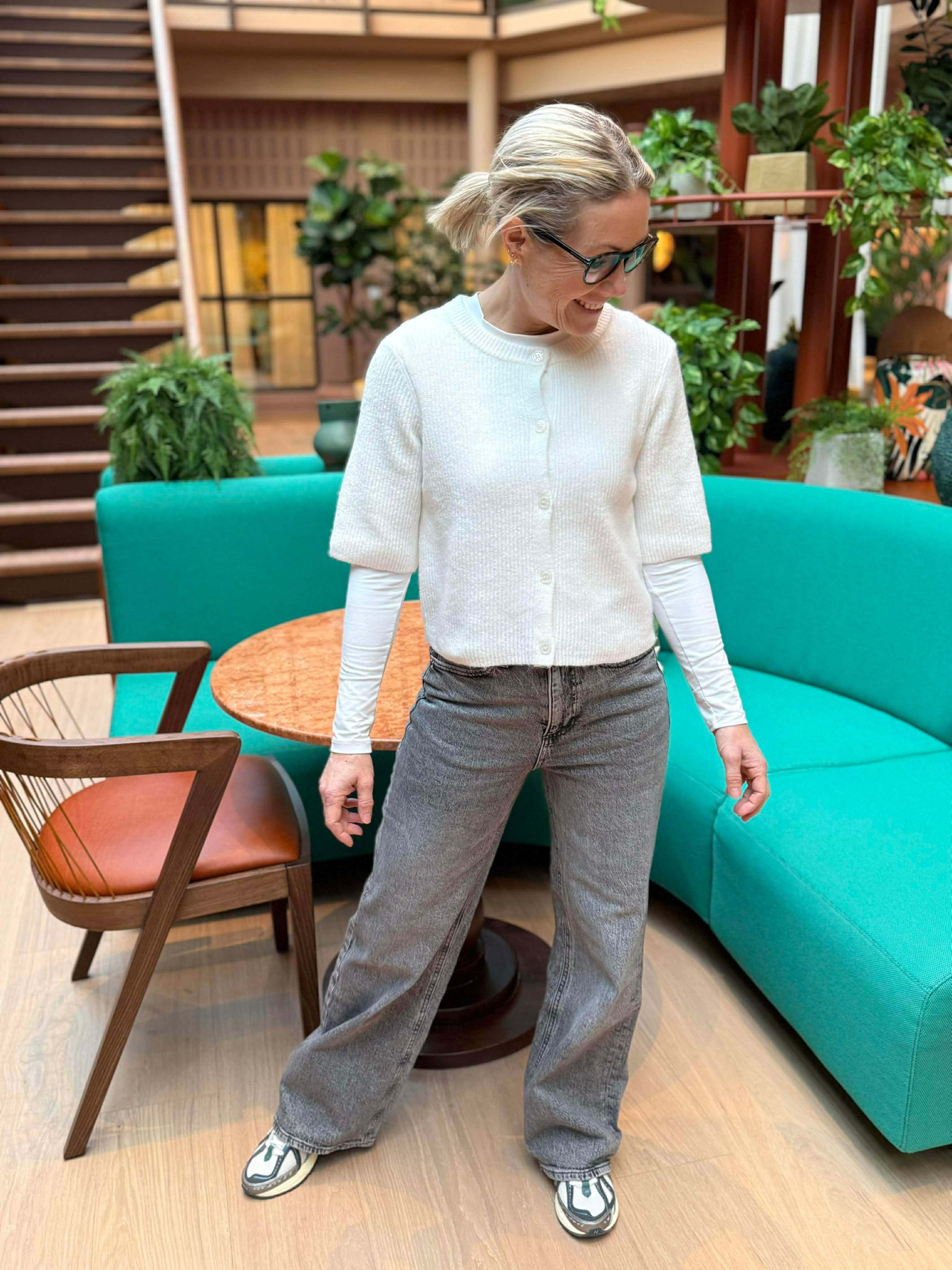 PCSILLY Knit Cardigan - Cloud Dancer