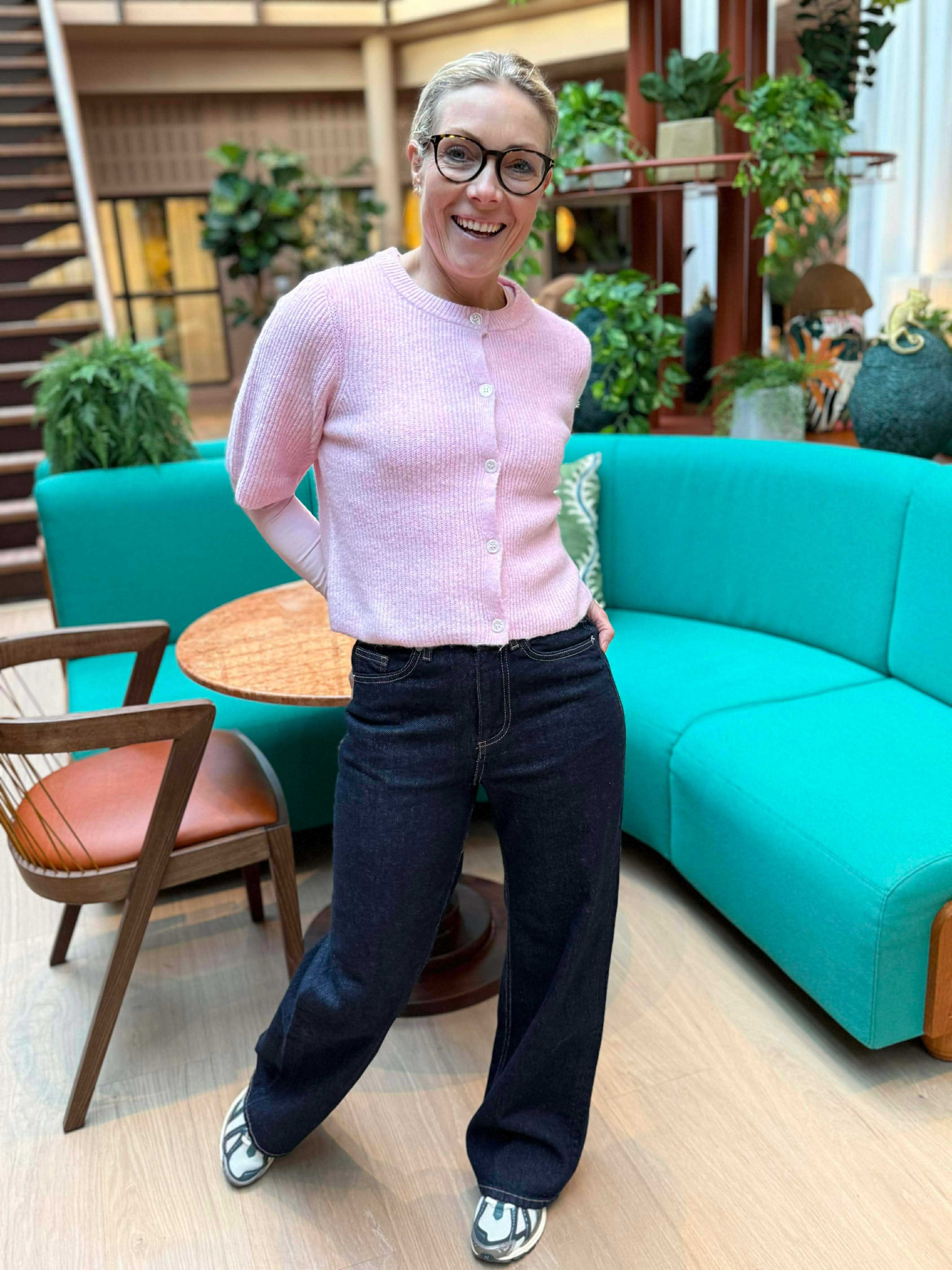 PCSILLY Knit Cardigan - Roseate Spoonbill