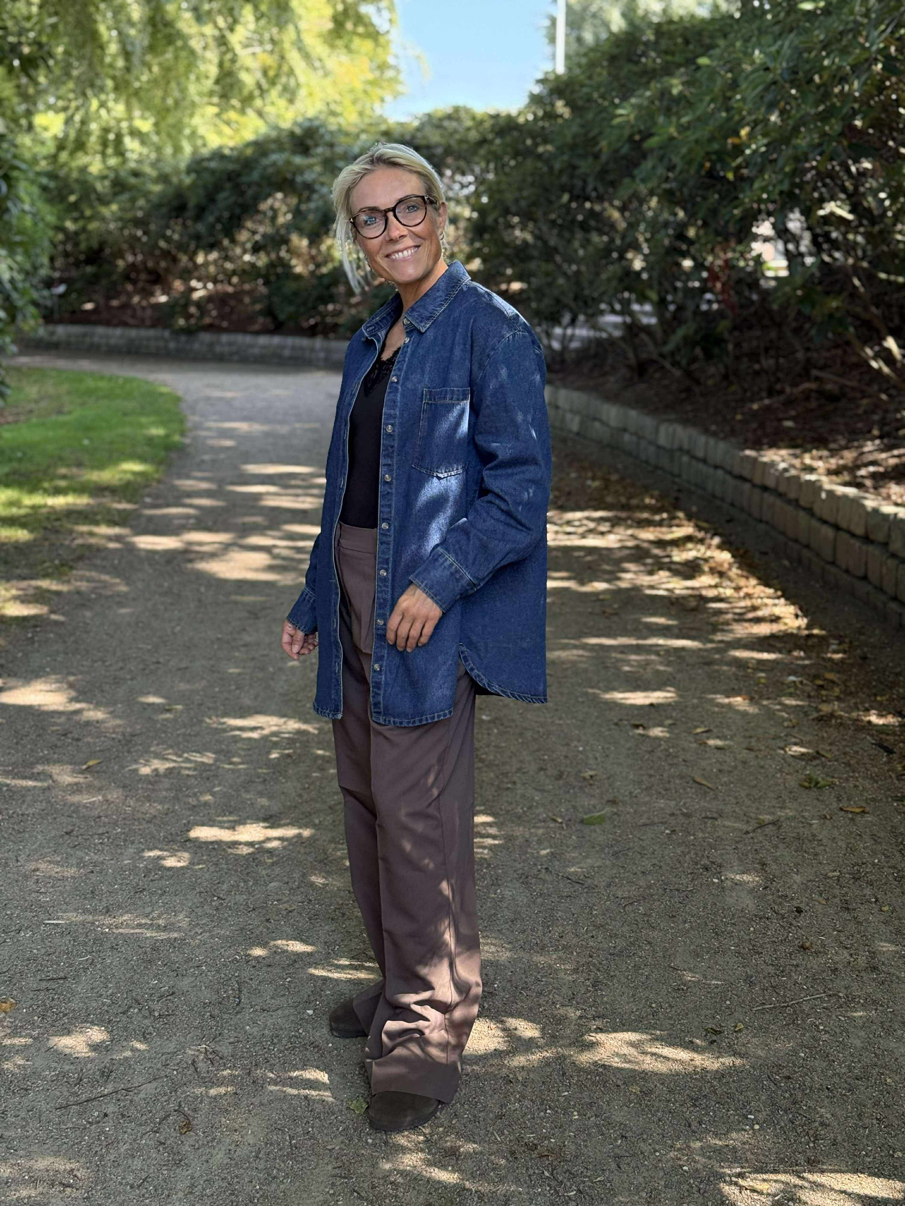 PCMAISIE Denim Shirt - Dark Blue Denim