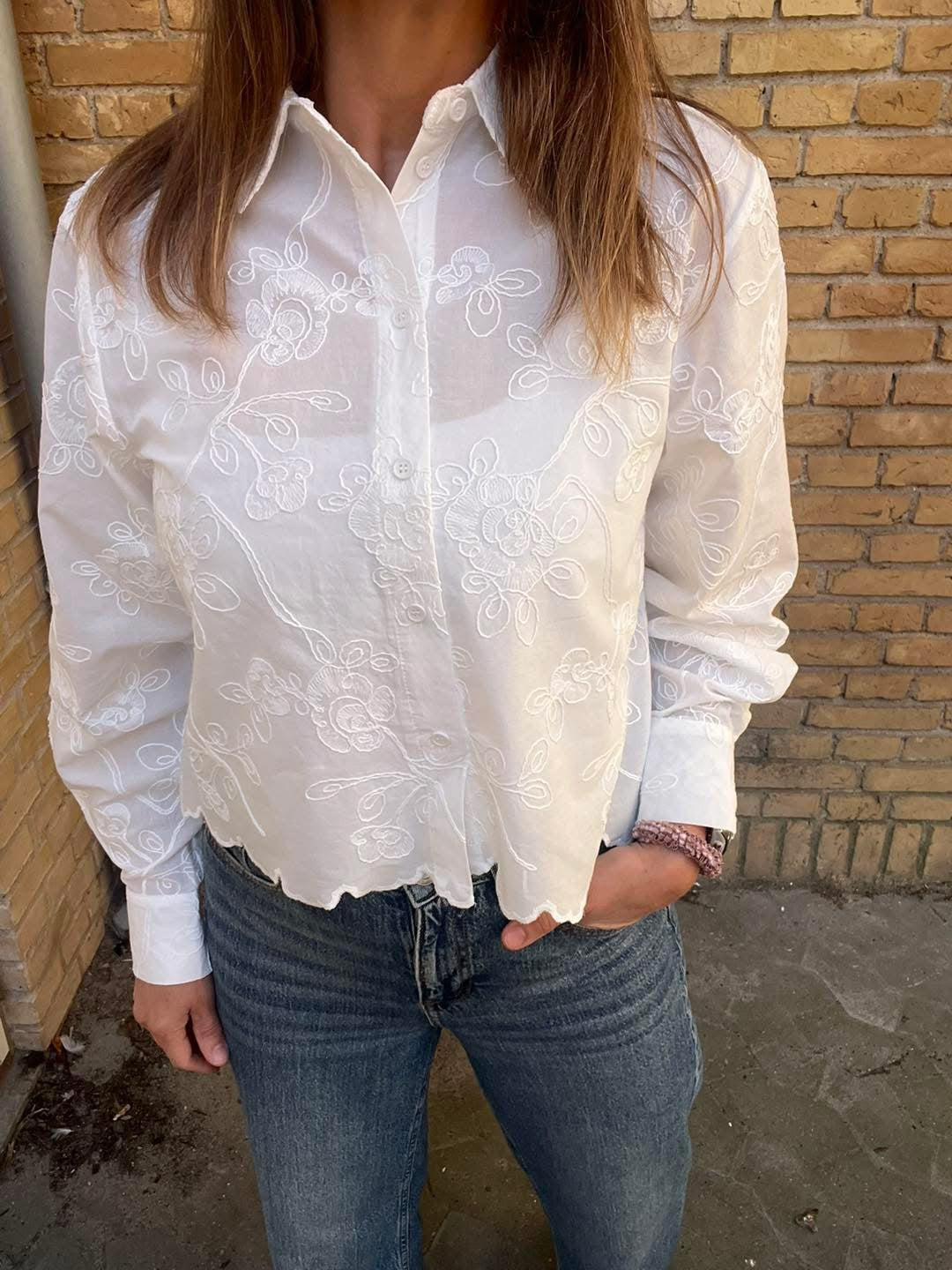 PCJEFINA Shirt - Cloud Dancer