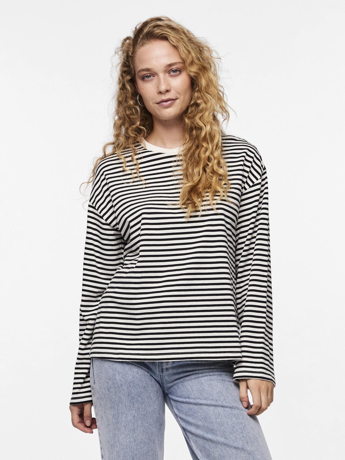 PCSADIE T-Shirt - sort strib